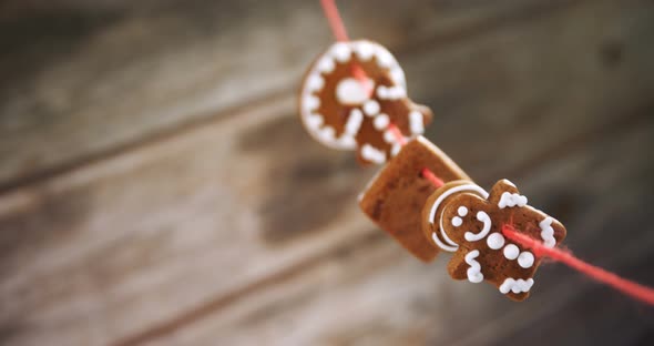 Various christmas cookies arranged in thread 4k