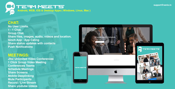 MeetsPro Android, iOS and Web -  Realtime Chat, Video Calls & Video Conferences