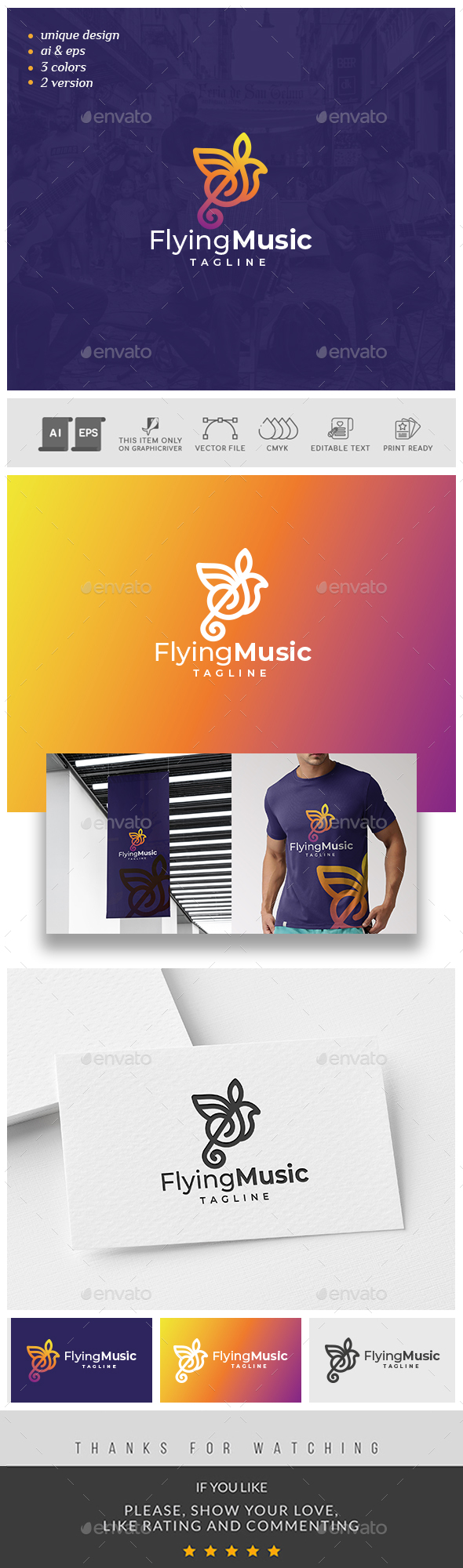 Flying Music Logo