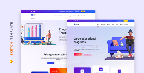 Edison – Online Education Template for Sketch