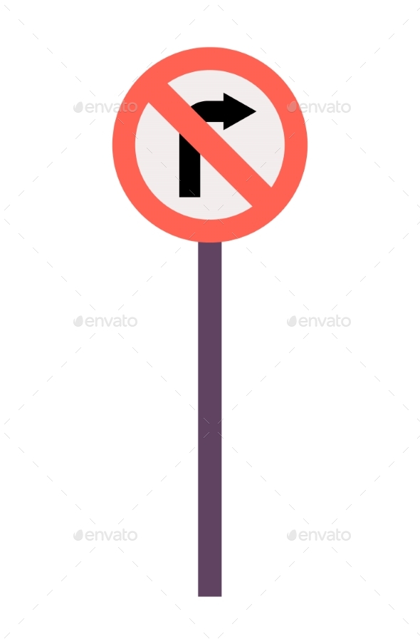 Flat Road Sign Icon
