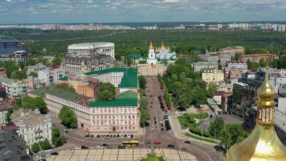 A beautiful flight in the afternoon over the St. Michael's Golden-Domed Monastery.