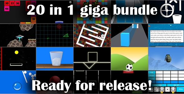 20 In 1 Unity Games Bundle - Compatible For Android, Ios, Webgl, Pc, Linux, Mac - Hyper Casual Games