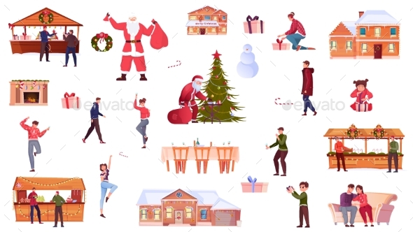 Christmas Flat Icons Set