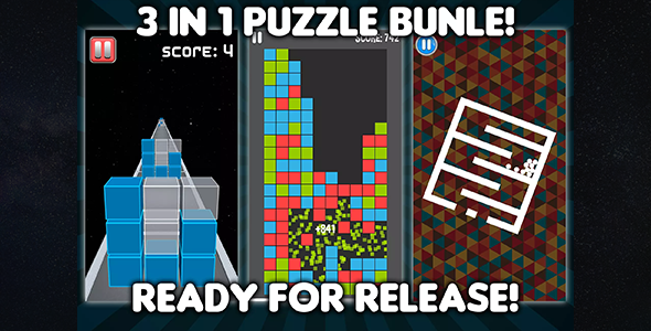 3 in 1 puzzle bundle (Unity source code) - ready to release projects - brain games pack