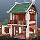 Low Poly and Hand Painted Ninja House Game Assets - 3DOcean Item for Sale
