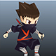 Low Poly and Hand Painted Ninja Character Ready for Game - 3DOcean Item for Sale
