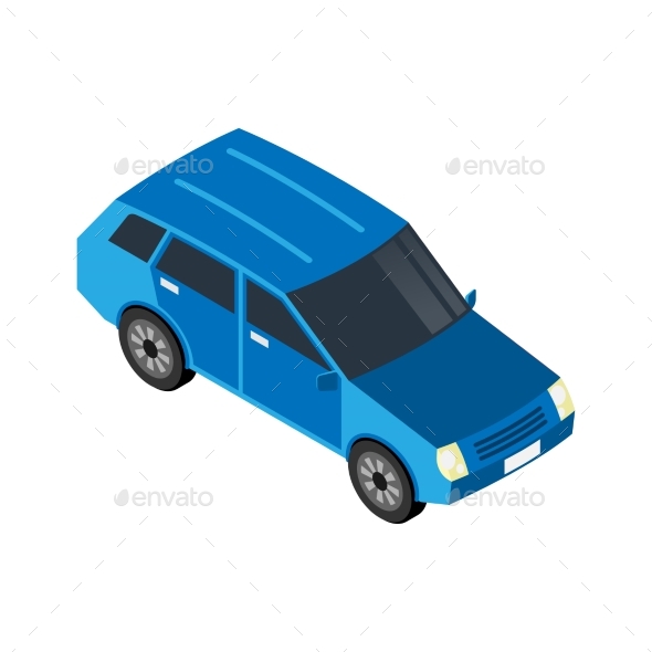 Blue Car Illustration