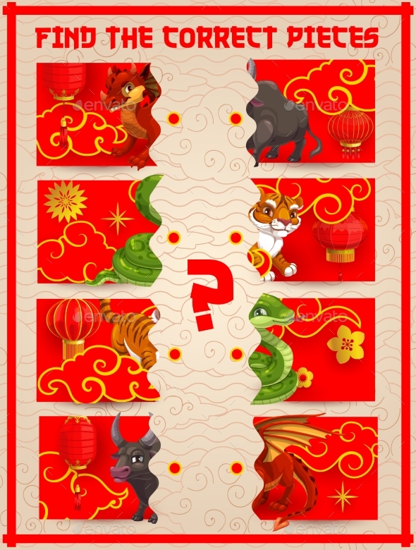 Kids Educational Game with Chinese New Year Animal