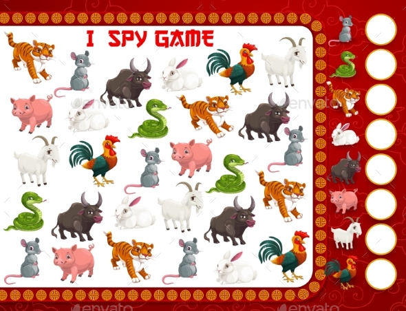 Children New Year Game with Chinese Zodiac Animals