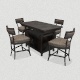 Brown 5 Piece Dining Set - 3DOcean Item for Sale