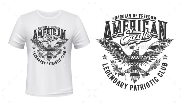 American Eagle Flag Tshirt Print Mockup US Club