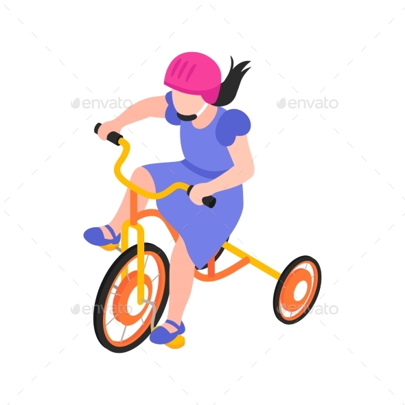 Bicycle Isometric Illustration