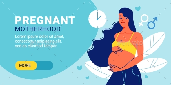 Pregnant Motherhood Horizontal Banner