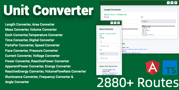 Online Unit Converter Tools Full Production Ready Application (Angular 15)