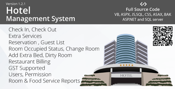 Hotel Management System - VB, ASP.NET, AJAX, Multiple TAX (GST)