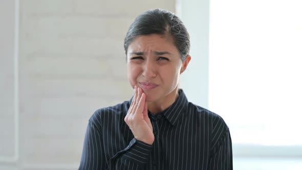 Sad Young Indian Woman Having Toothache