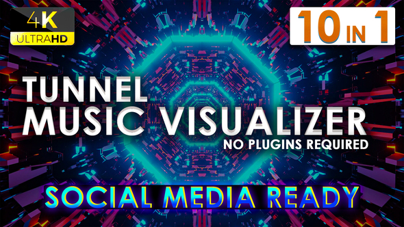 Futuristic Tunnels Music Visualizer/Audio Reactor