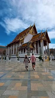 Wat Suthat Thepwararam Ratchaworahawihan the Royal Temple in Capital City Bangkok Thailand