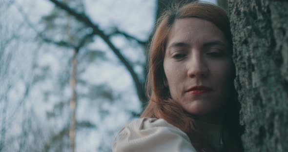 Portrait Of Woman In Forest