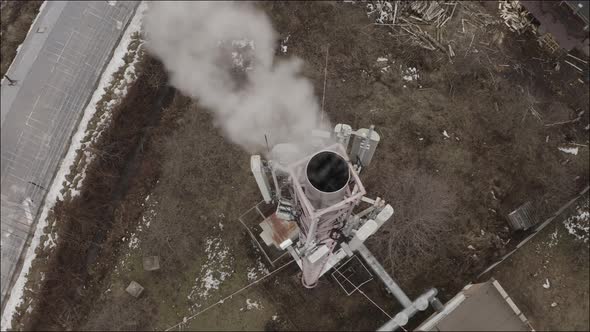 Top View Of The Boiler Room Pipe