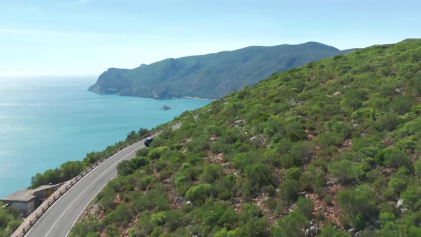 Aerial View of a Peaceful Natural and Protected Encounter Between Land and Sea