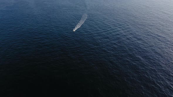 Boat Is Moving Fast Blue Water