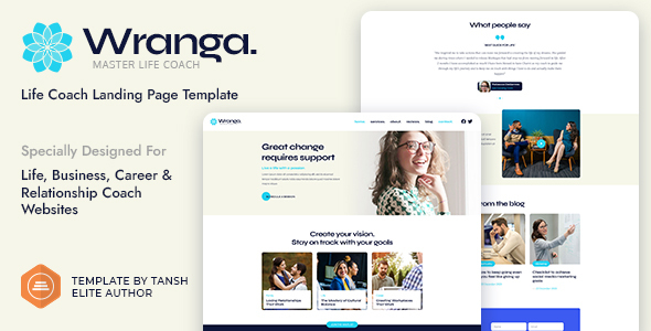 Wranga Life, Business & Career Coach Feminine HTML Landing Page Template