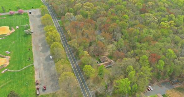 Top View of the City Park with Trees Lawn Ecosystem Healthy Environment