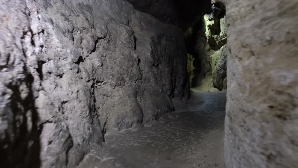 Cave, dungeon. Speleology, cave, dungeon, dark tunnel, underground excavations