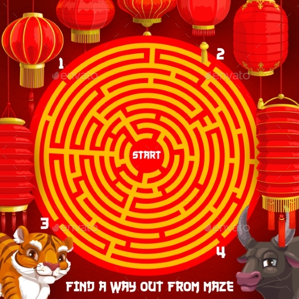 New Year Puzzle Riddle Holiday Maze for Kids