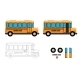 School Bus with Separate Elements Doors Open - GraphicRiver Item for Sale