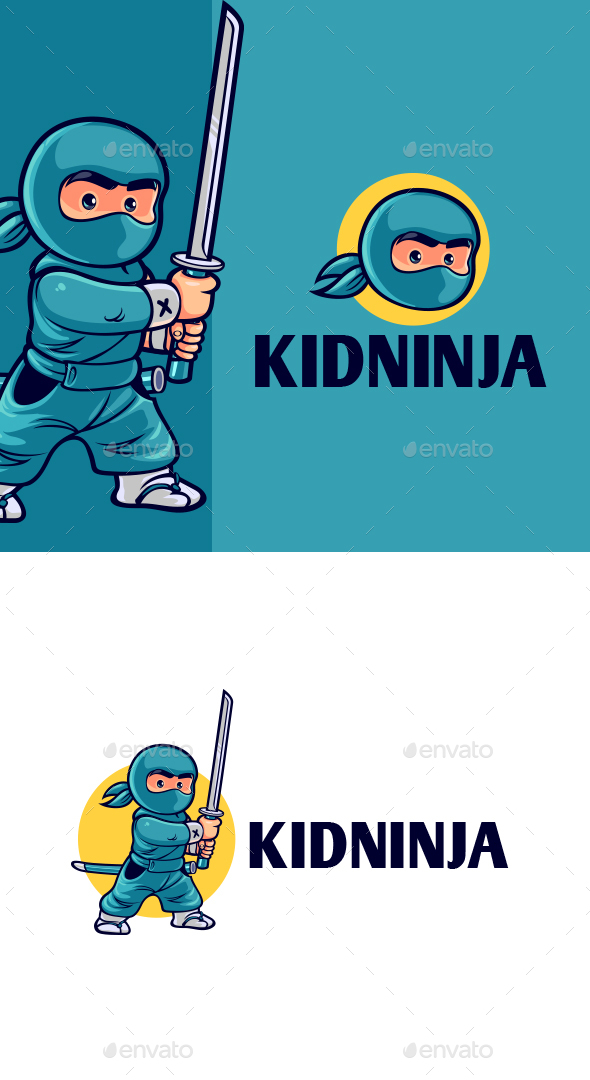 Kid Ninja Character Mascot Logo