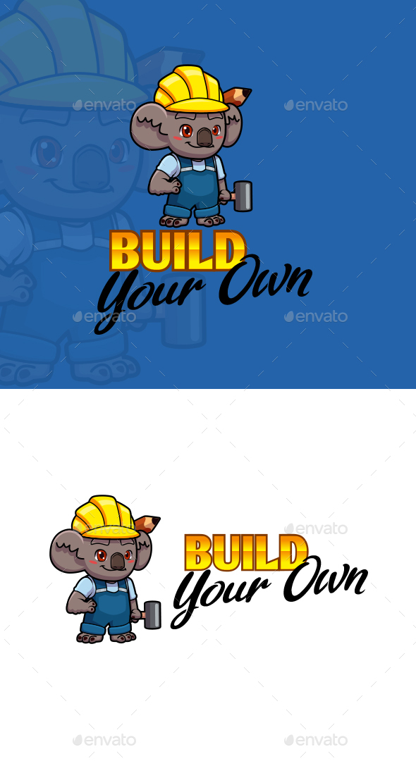 Koala Builder Character Mascot Logo
