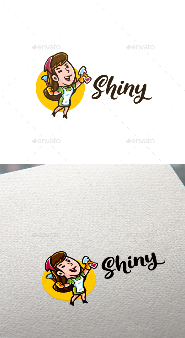 Shiny - Maid Character Mascot Logo