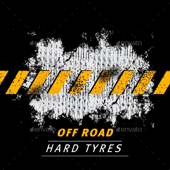 Off Road Car Tires Shop Grunge Vector Background