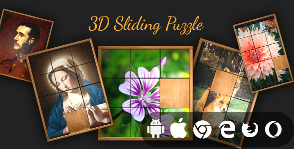 3D Sliding Puzzle - Cross Platform Realistic 3D Puzzle Game