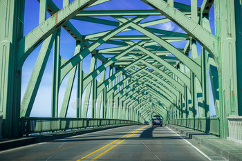 , Oregon, formerly the Coos Bay Bridge, on a sunny day