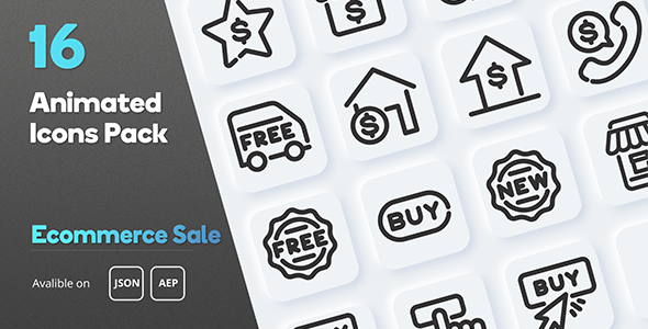 Ecommerce Sale Animated Icons Pack