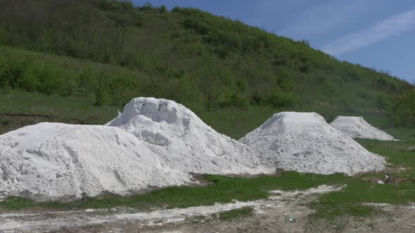 Piles of white dust