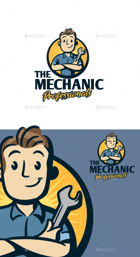 The Mechanic Cartoon Mascot Logo
