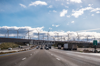 nd turbines installed at the entrance to Coachella Valley; Los Angeles county; Riverside county; south California