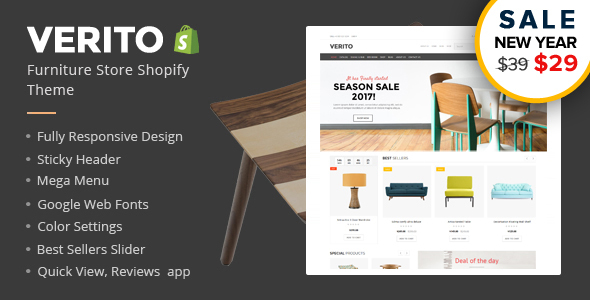 Verito Furniture Store Shopify Theme & Template