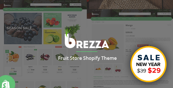 Brezza - Fruits & Food Store Shopify Theme & Template