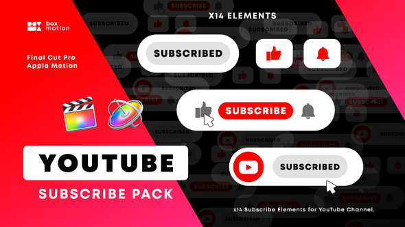 Youtube Subscribe Elements | FCPX alt
