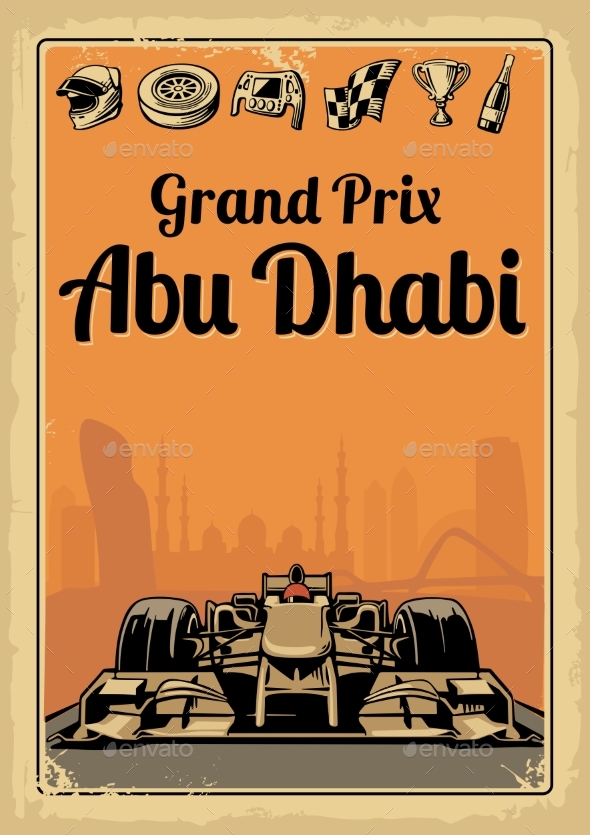 Vintage Poster Grand Prix Abu Dhabi