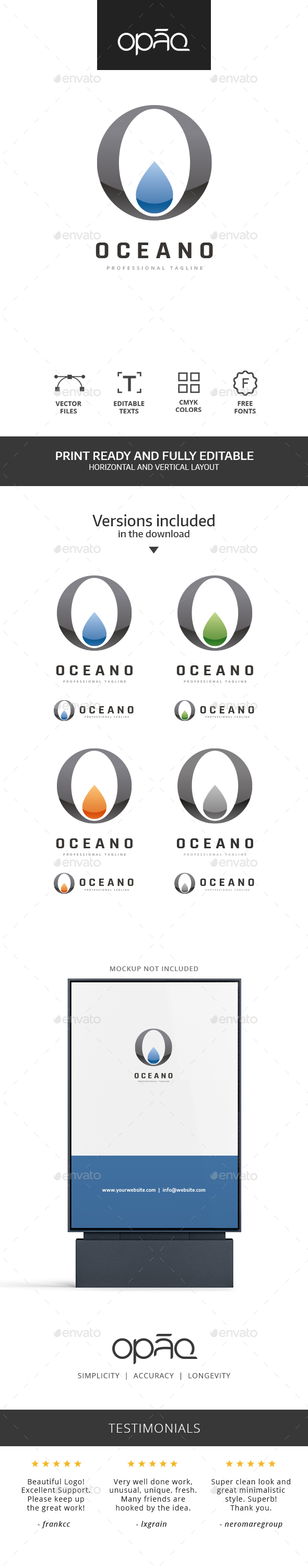 Oceanic O Letter Logo