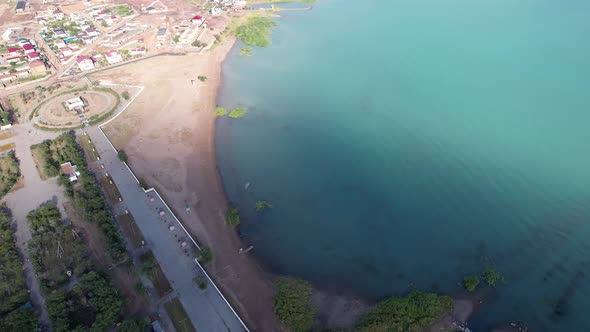 Drone View of Bertys Bay Lake Balkhash