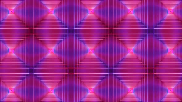 Purple Pink Color Neon Zoom In Tunnel Pattern Background Animation