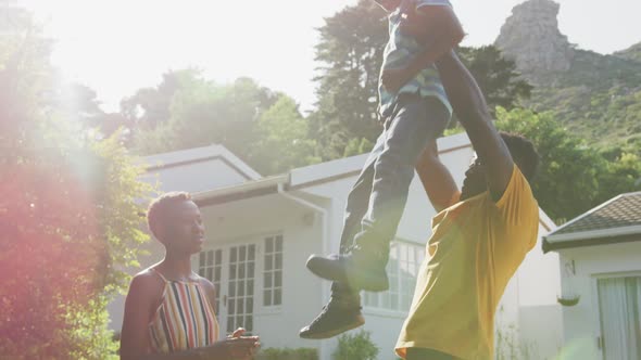 Happy family spending time together